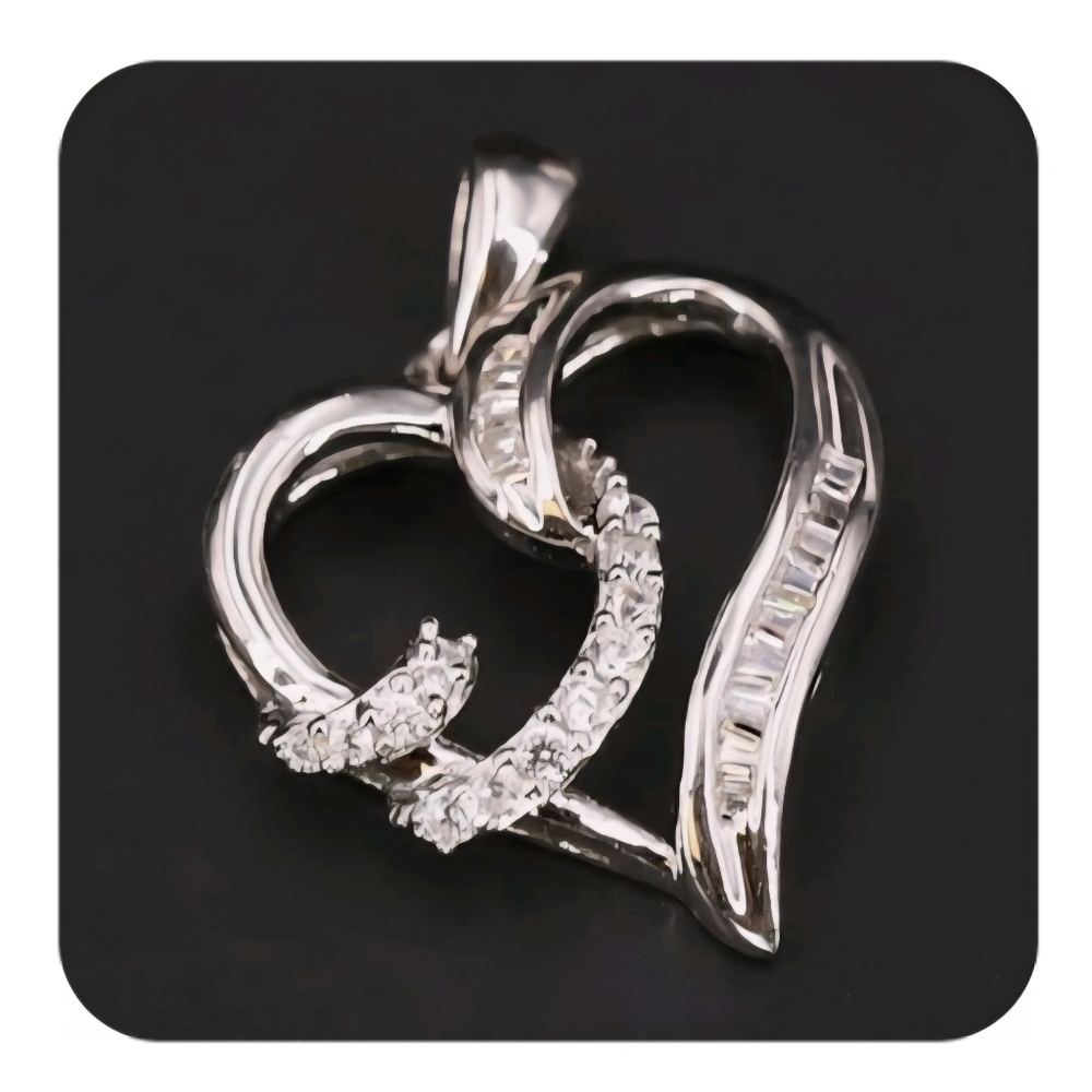 Sterling Silver 925 Heart DESIGNER SIGNED Necklace Pendant Valentine's Day Gift